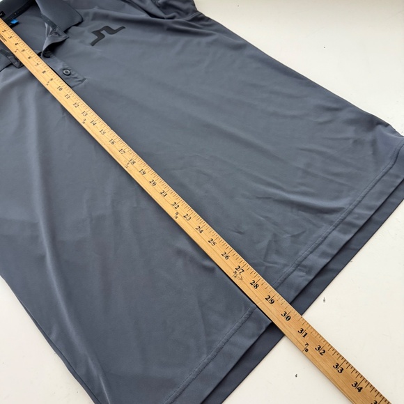 J. Lindeberg Dark Gray Enlarged Logo Performance Golf Polo Mens XL Regular Fit - Picture 6 of 7